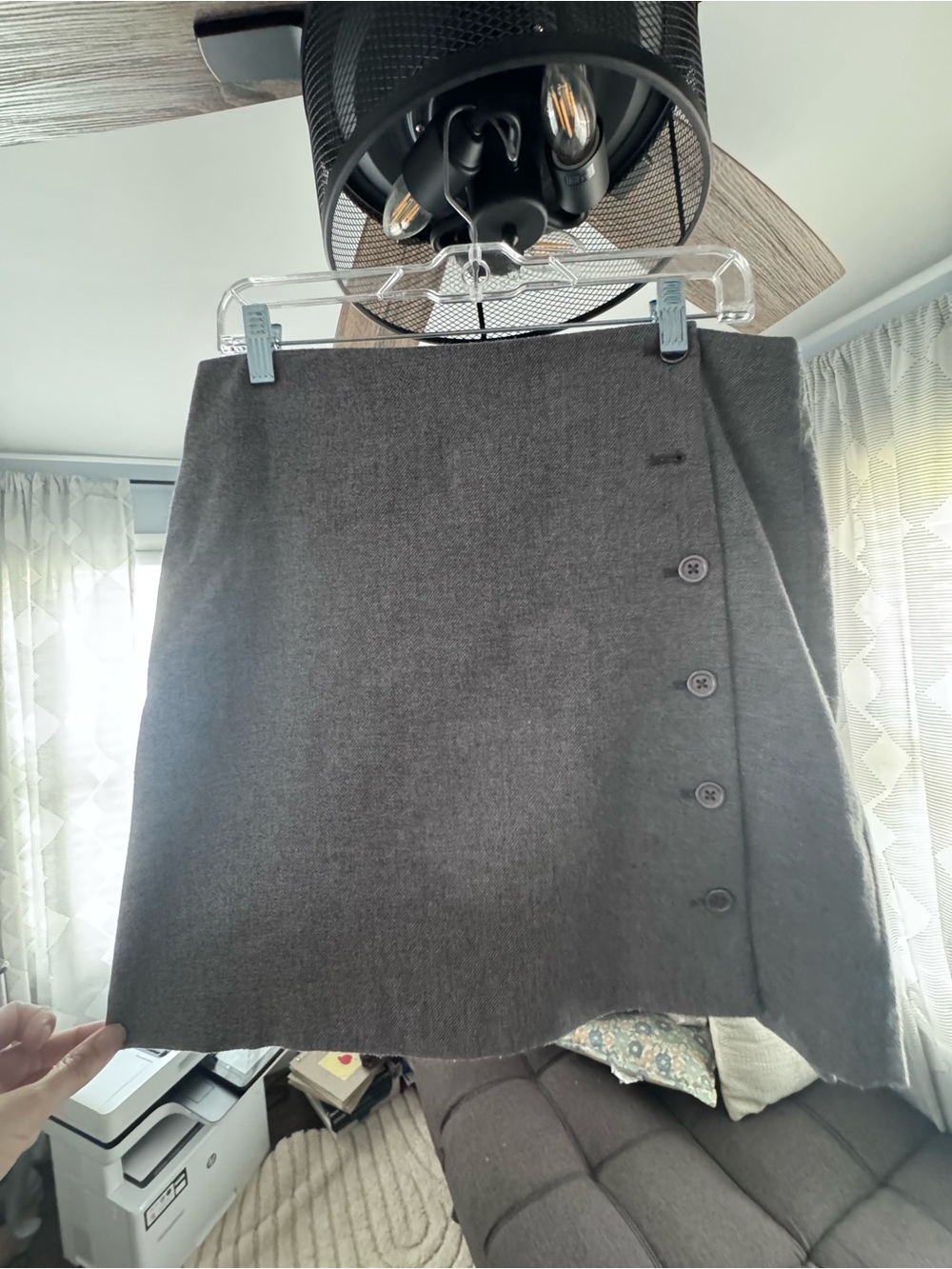 Banana Republic Gray Button-Accent Mini Skirt